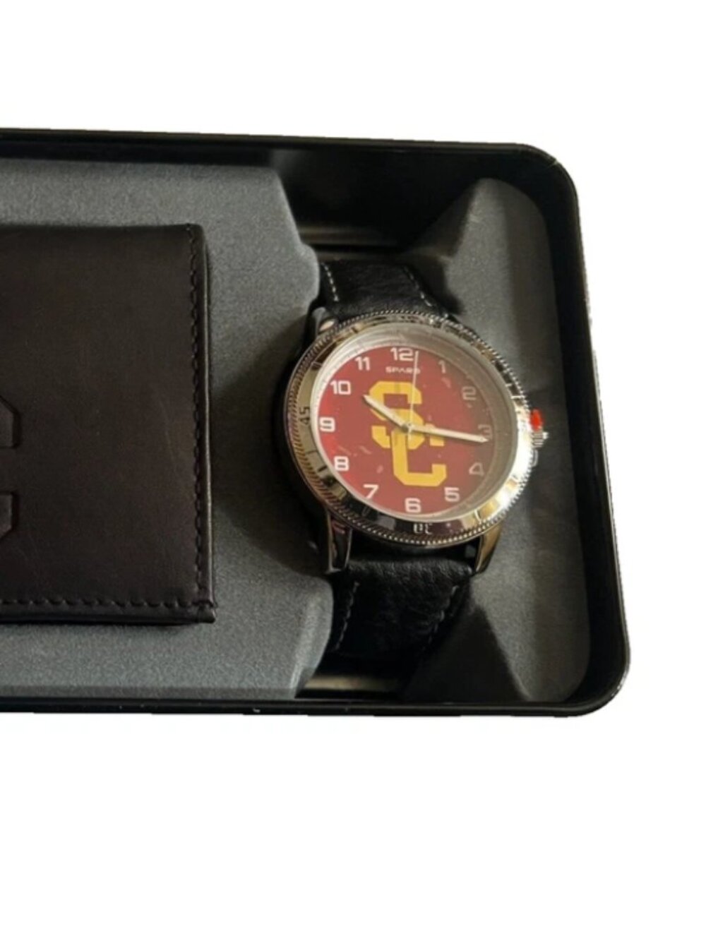 USC Trojans Watch and Wallet Gift Set by Sparo in Tin Case Official Licensed